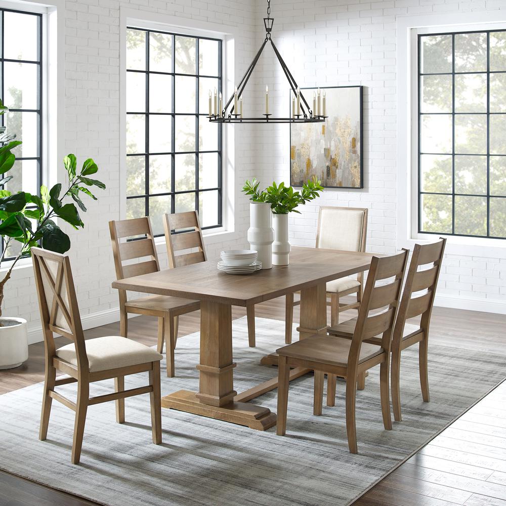 Joanna 7-Piece Dining Table Set For 6, Table, 4 Ladder-Back Chairs, 2 Chairs. Picture 2