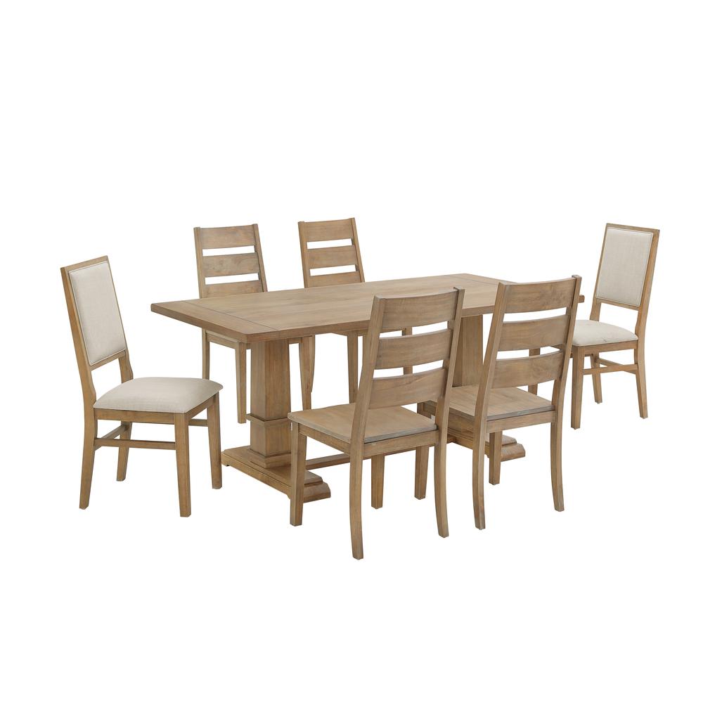 Joanna 7-Piece Dining Table Set For 6, Table, 4 Ladder-Back Chairs, 2 Chairs. Picture 4
