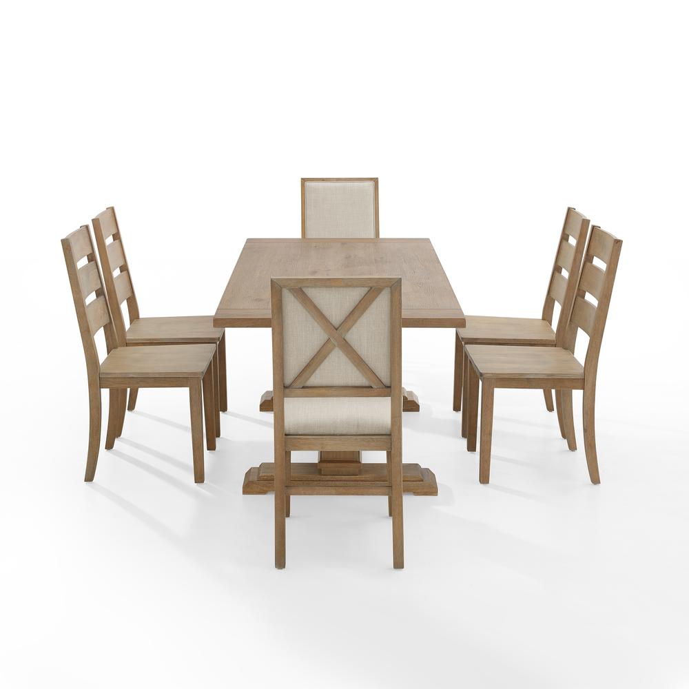 Joanna 7-Piece Dining Table Set For 6, Table, 4 Ladder-Back Chairs, 2 Chairs. Picture 9