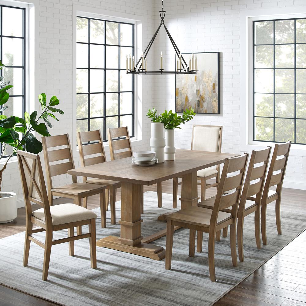 Joanna 9-Piece Dining Table Set For 8, Table, 6 Ladder-Back Chairs, 2 Chairs. Picture 2
