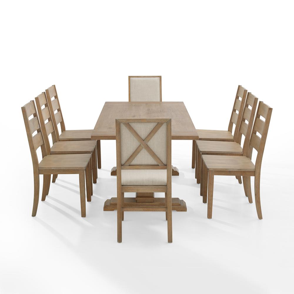 Joanna 9-Piece Dining Table Set For 8, Table, 6 Ladder-Back Chairs, 2 Chairs. Picture 9