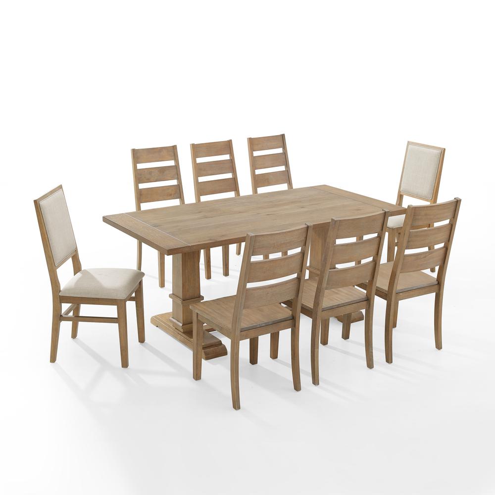Joanna 9-Piece Dining Table Set For 8, Table, 6 Ladder-Back Chairs, 2 Chairs. Picture 1