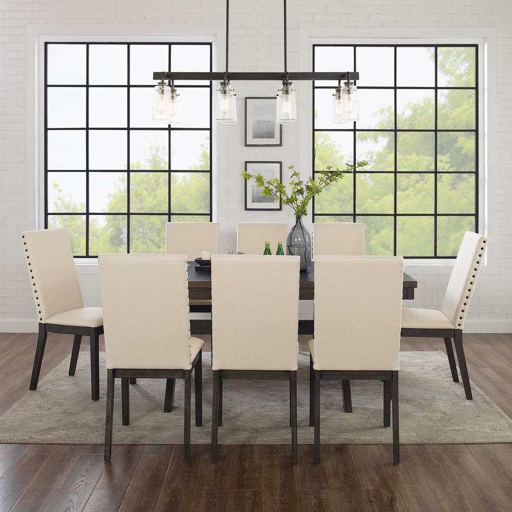Hayden 9-Piece Dining Table Set For 8 - Table & 8 Upholstered Chairs. Picture 3
