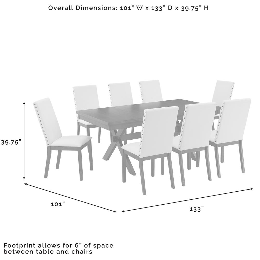 Hayden 9-Piece Dining Table Set For 8 - Table & 8 Upholstered Chairs. Picture 8