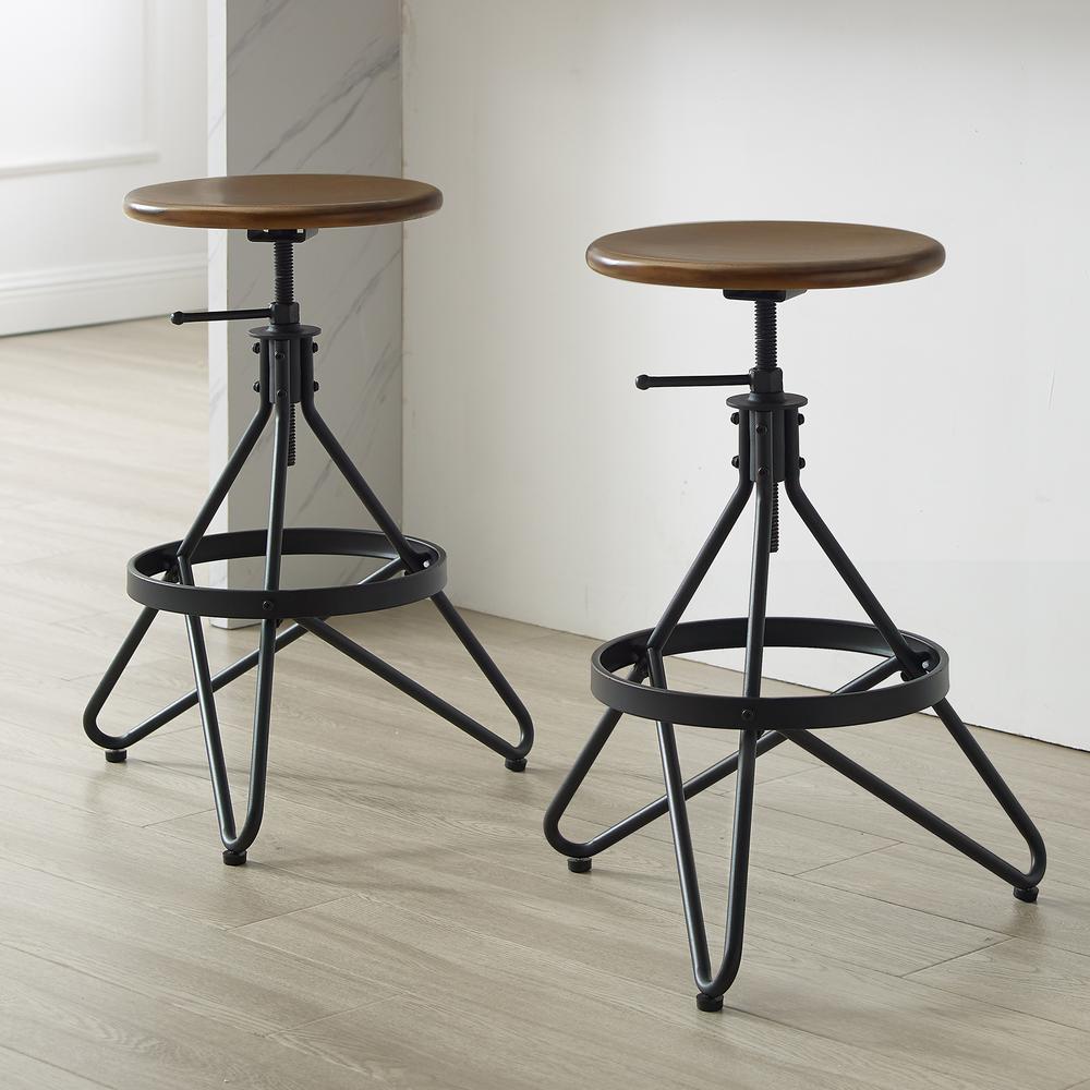 Kalen 2-Piece Adjustable Height Swivel Bar Stool Set. Picture 1