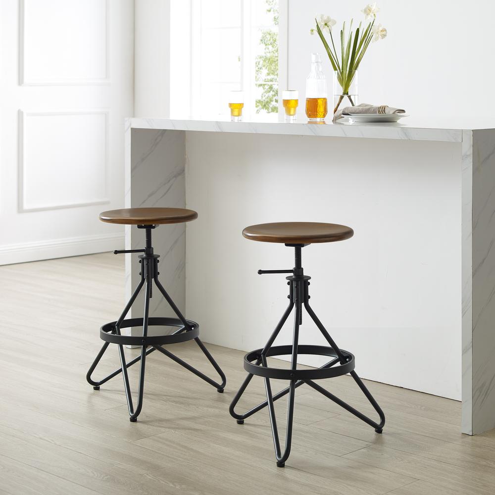 Kalen 2-Piece Adjustable Height Swivel Bar Stool Set. Picture 2