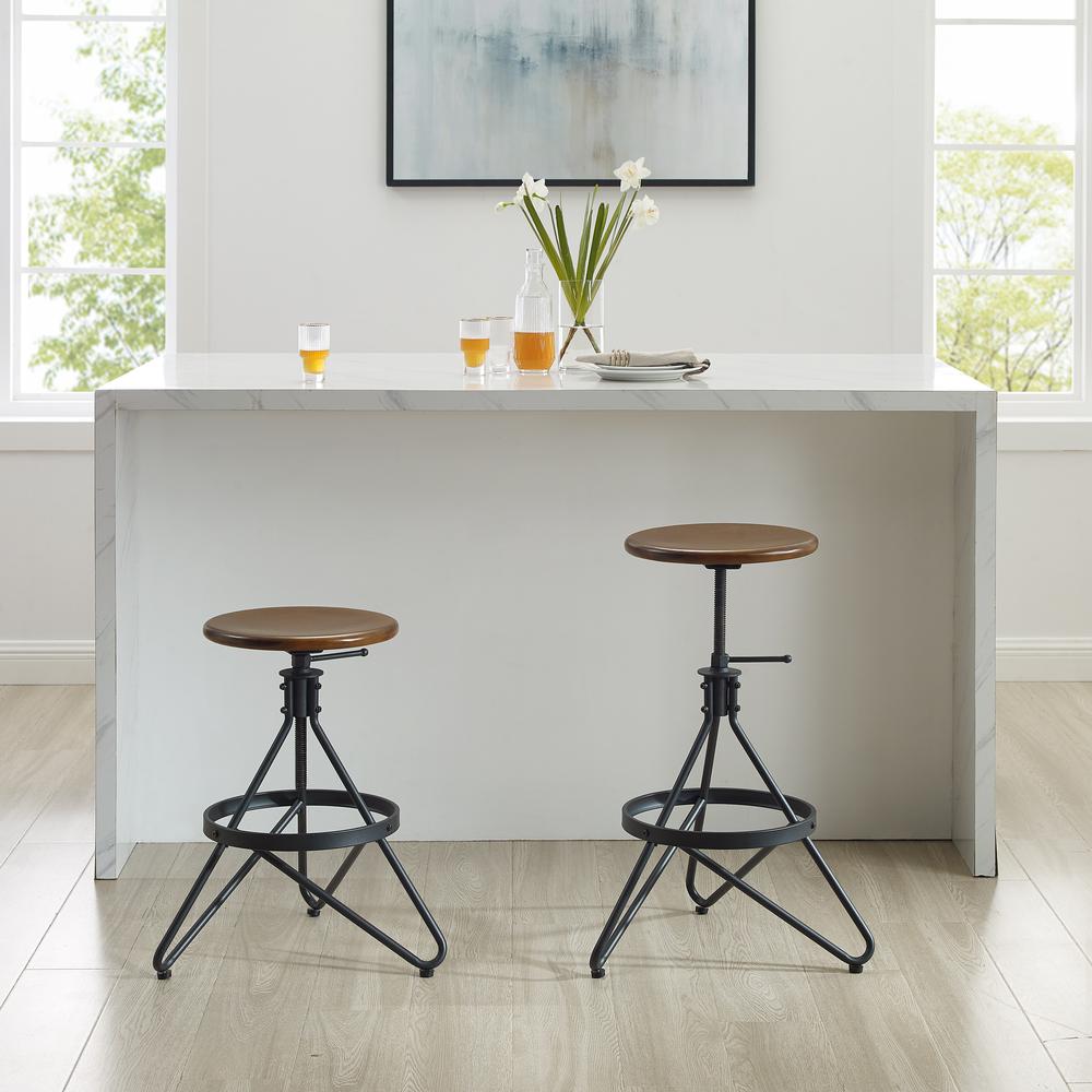 Kalen 2-Piece Adjustable Height Swivel Bar Stool Set. Picture 3