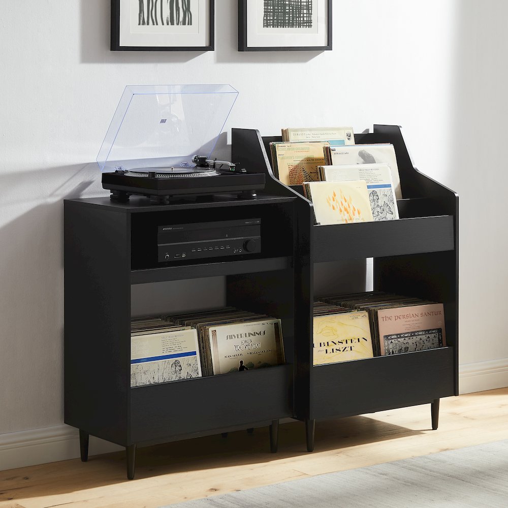 2-Piece Record Player Stand And Vinyl Storage Set. Picture 6