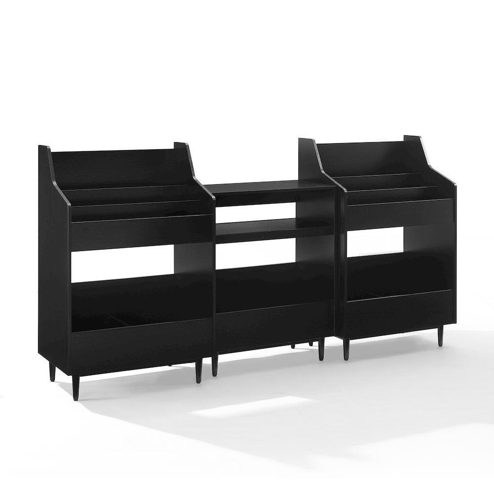 Liam 3-Piece Record Player Stand And Vinyl Storage Set. Picture 1