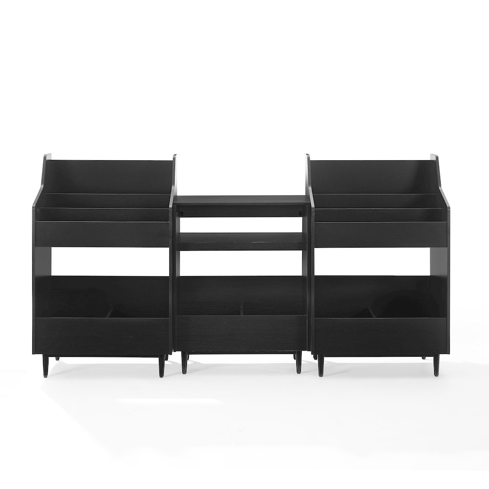 Liam 3-Piece Record Player Stand And Vinyl Storage Set. Picture 2