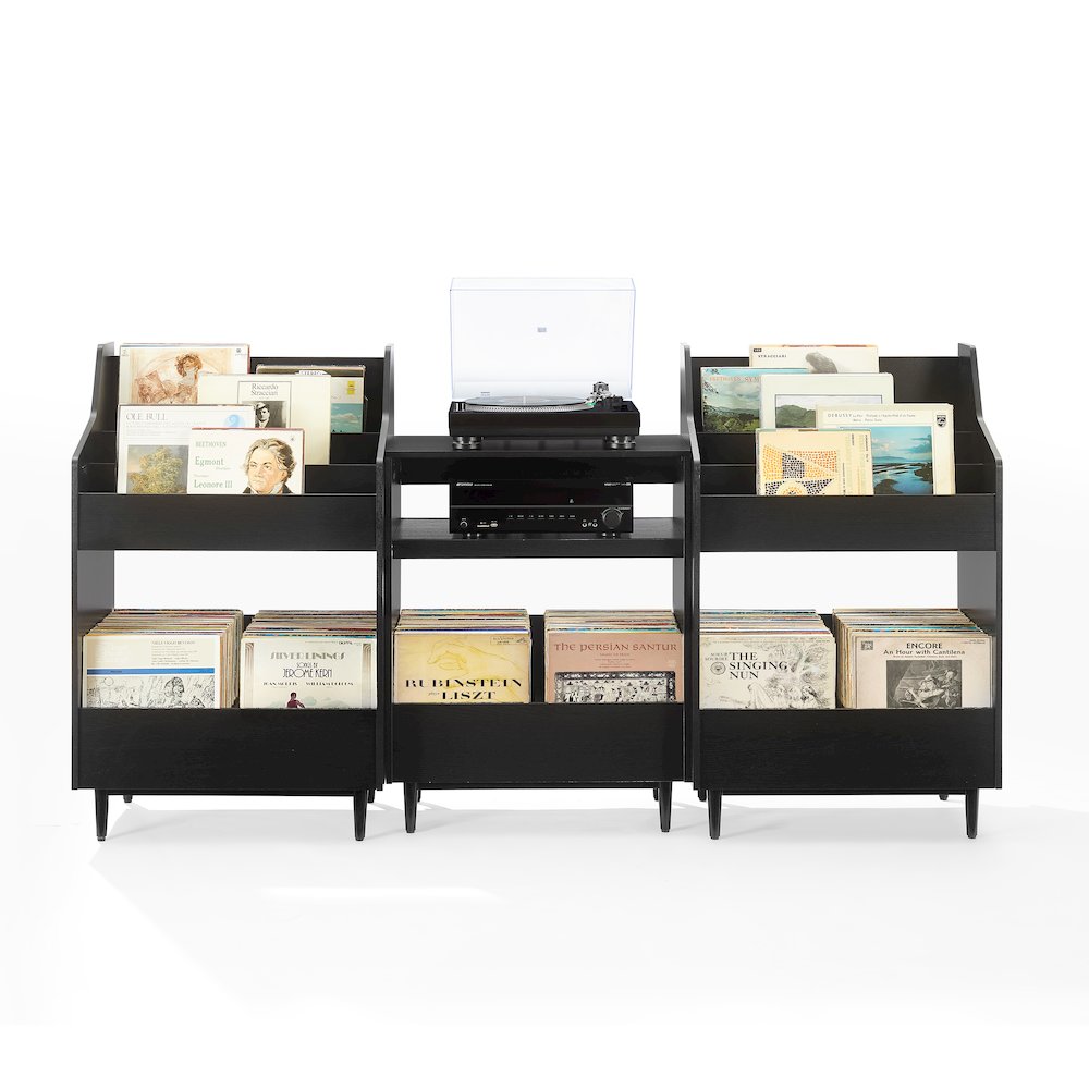 Liam 3-Piece Record Player Stand And Vinyl Storage Set. Picture 5