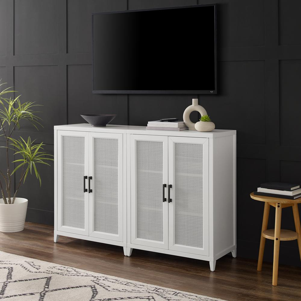 Milo 2-Piece Media Sideboard Cabinet Set - 2 Storage Pantries. Picture 3