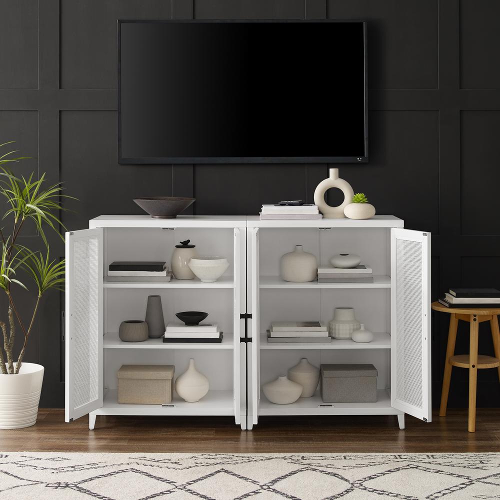 Milo 2-Piece Media Sideboard Cabinet Set - 2 Storage Pantries. Picture 5