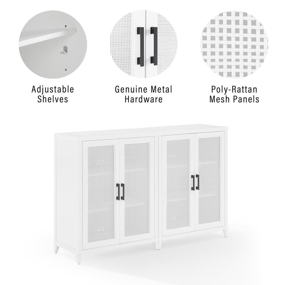 Milo 2-Piece Media Sideboard Cabinet Set - 2 Storage Pantries. Picture 6