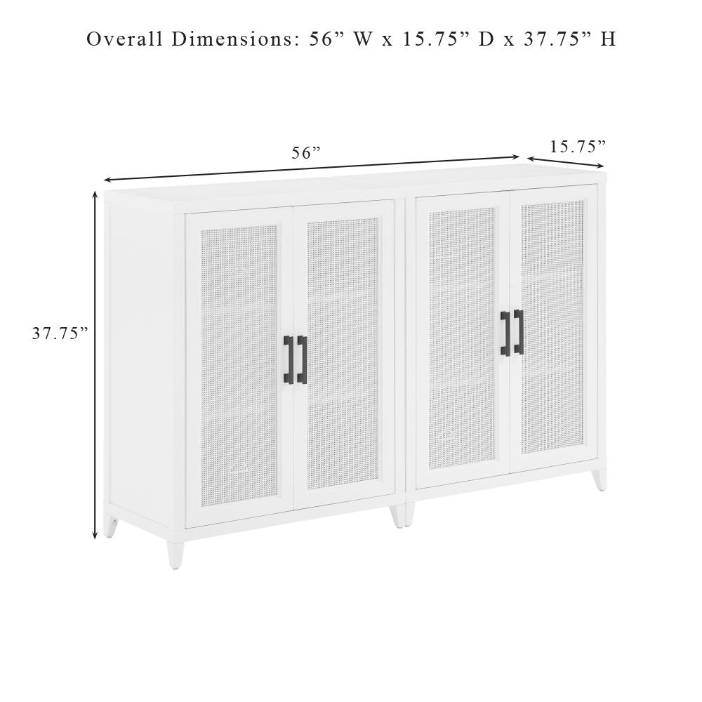 Milo 2-Piece Media Sideboard Cabinet Set - 2 Storage Pantries. Picture 12