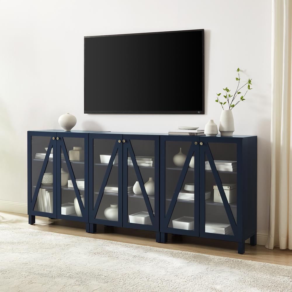 Cassai 3-Piece Media Sideboard Cabinet Set - 3 Storage Pantries. Picture 3