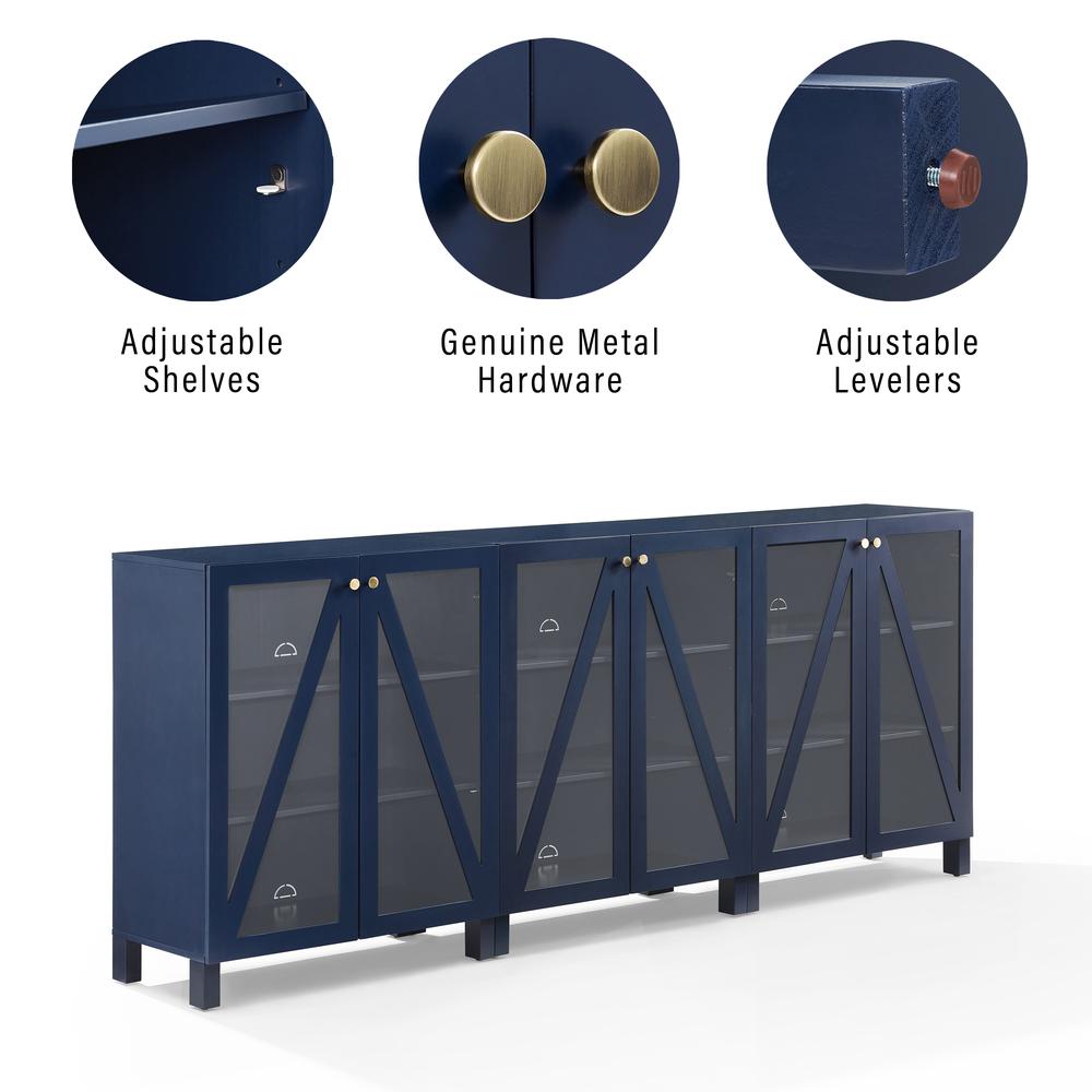 Cassai 3-Piece Media Sideboard Cabinet Set - 3 Storage Pantries. Picture 6