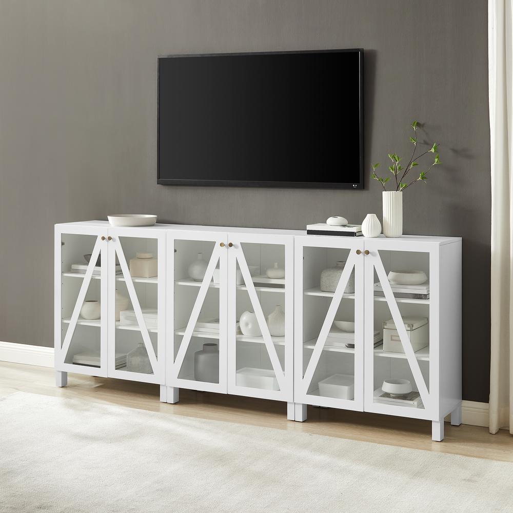 Cassai 3-Piece Media Sideboard Cabinet Set - 3 Storage Pantries. Picture 3