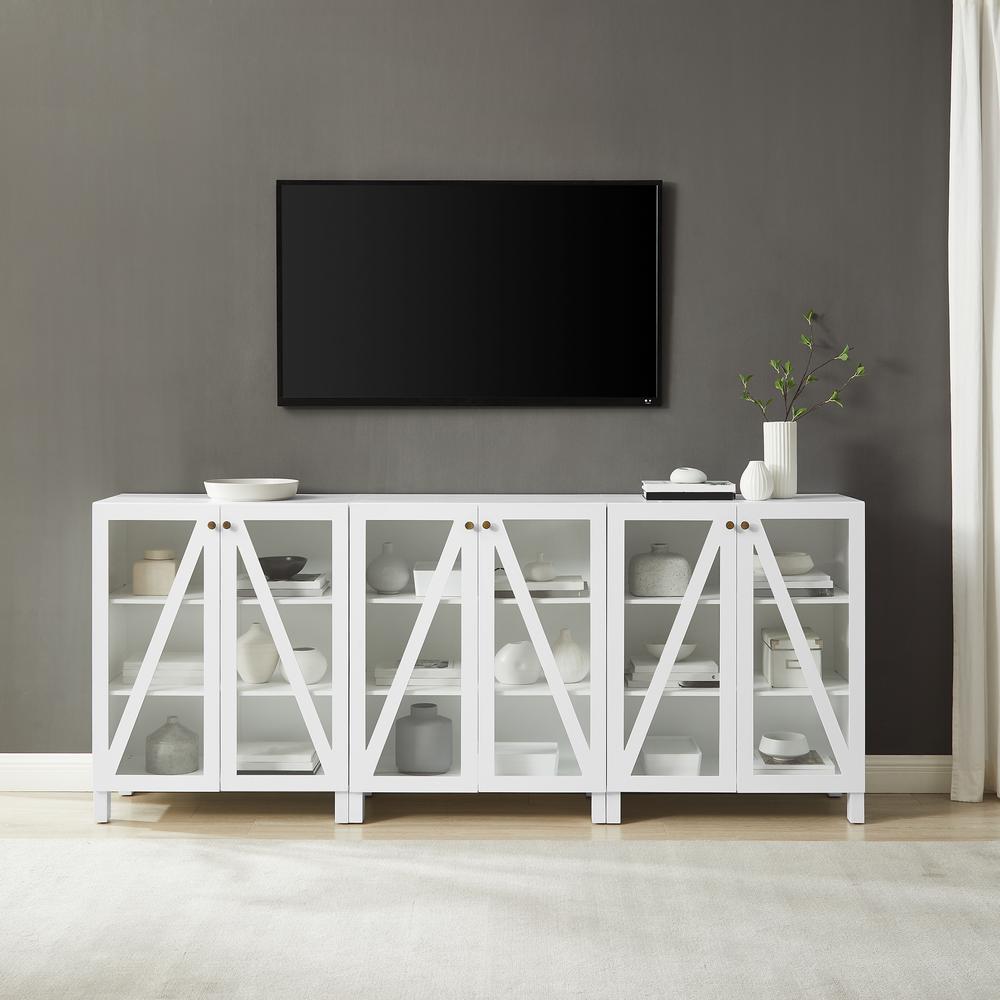 Cassai 3-Piece Media Sideboard Cabinet Set - 3 Storage Pantries. Picture 4