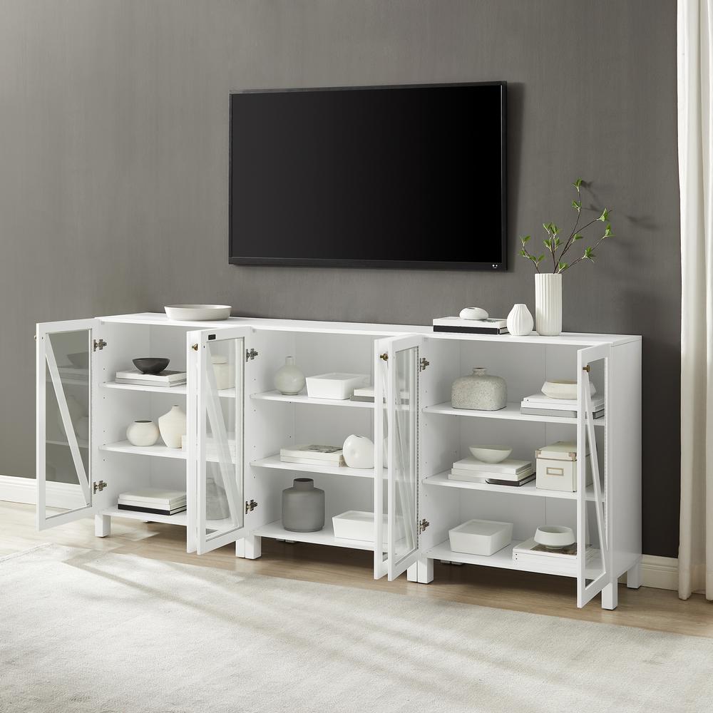 Cassai 3-Piece Media Sideboard Cabinet Set - 3 Storage Pantries. Picture 5