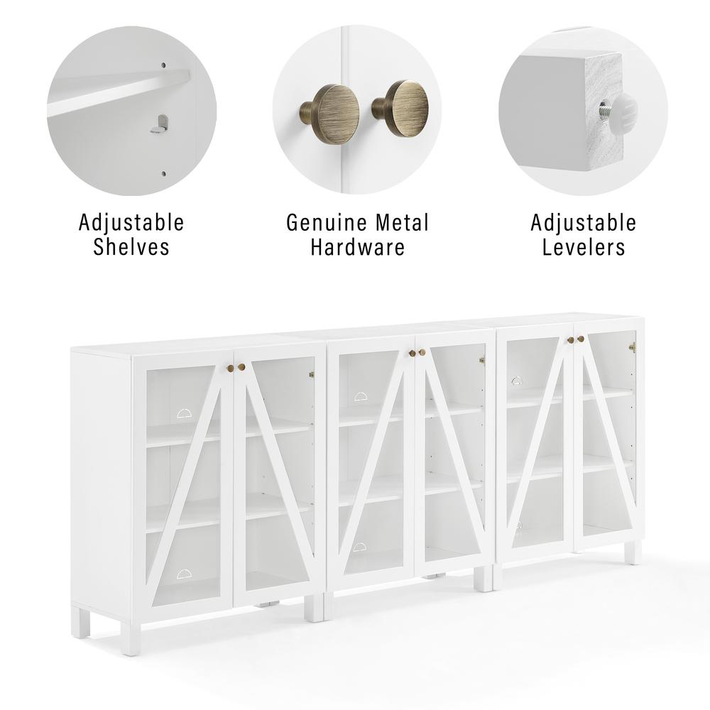 Cassai 3-Piece Media Sideboard Cabinet Set - 3 Storage Pantries. Picture 6