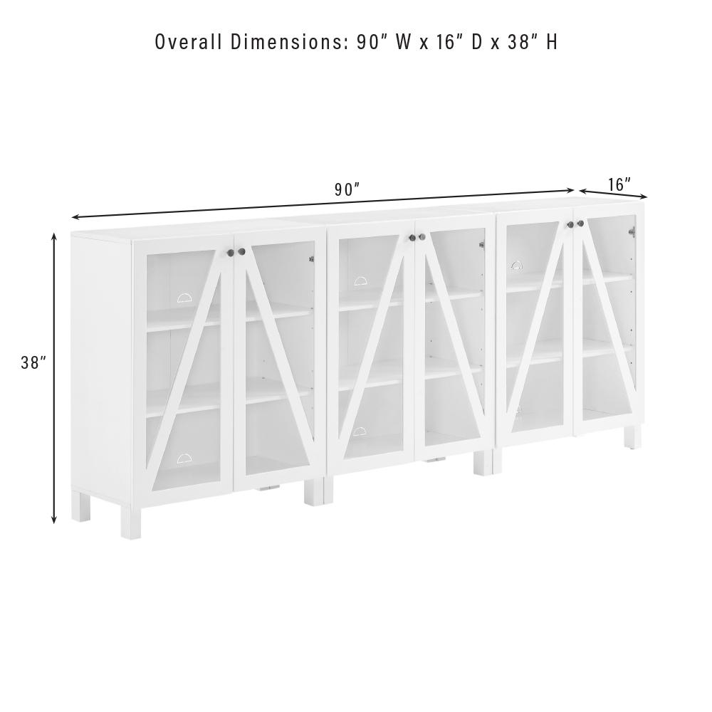 Cassai 3-Piece Media Sideboard Cabinet Set - 3 Storage Pantries. Picture 12