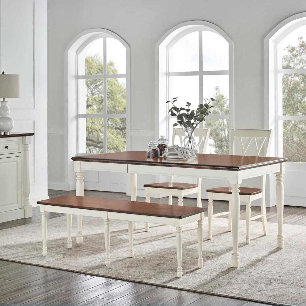 Shelby 4-Piece Dining Table Set For 5 - Table, Bench, & 2 Chairs. Picture 2