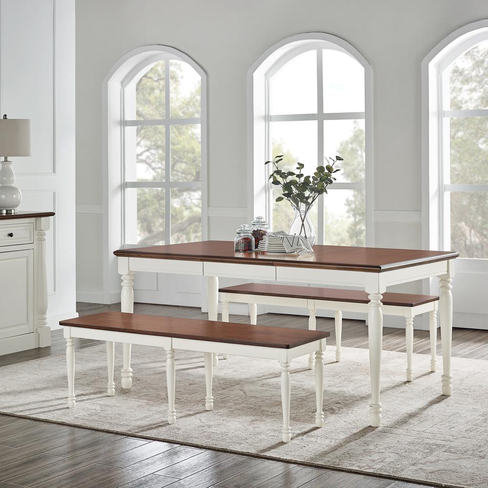 Shelby 3-Piece Dining Table Set For 6 - Table & 2 Benches. Picture 2