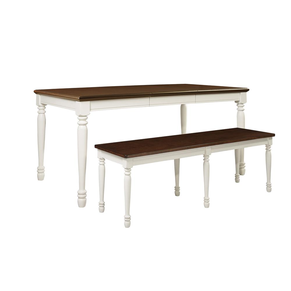 Shelby 3-Piece Dining Table Set For 6 - Table & 2 Benches. Picture 1
