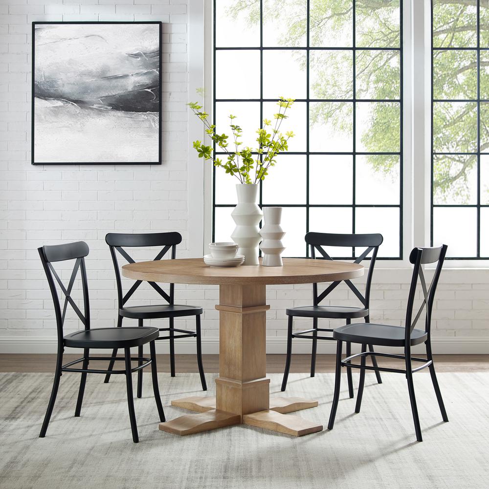 Joanna 5-Piece Round Dining Table Set W/Camille Chairs. Picture 10