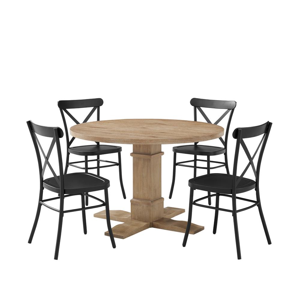 Joanna 5-Piece Round Dining Table Set W/Camille Chairs. Picture 1