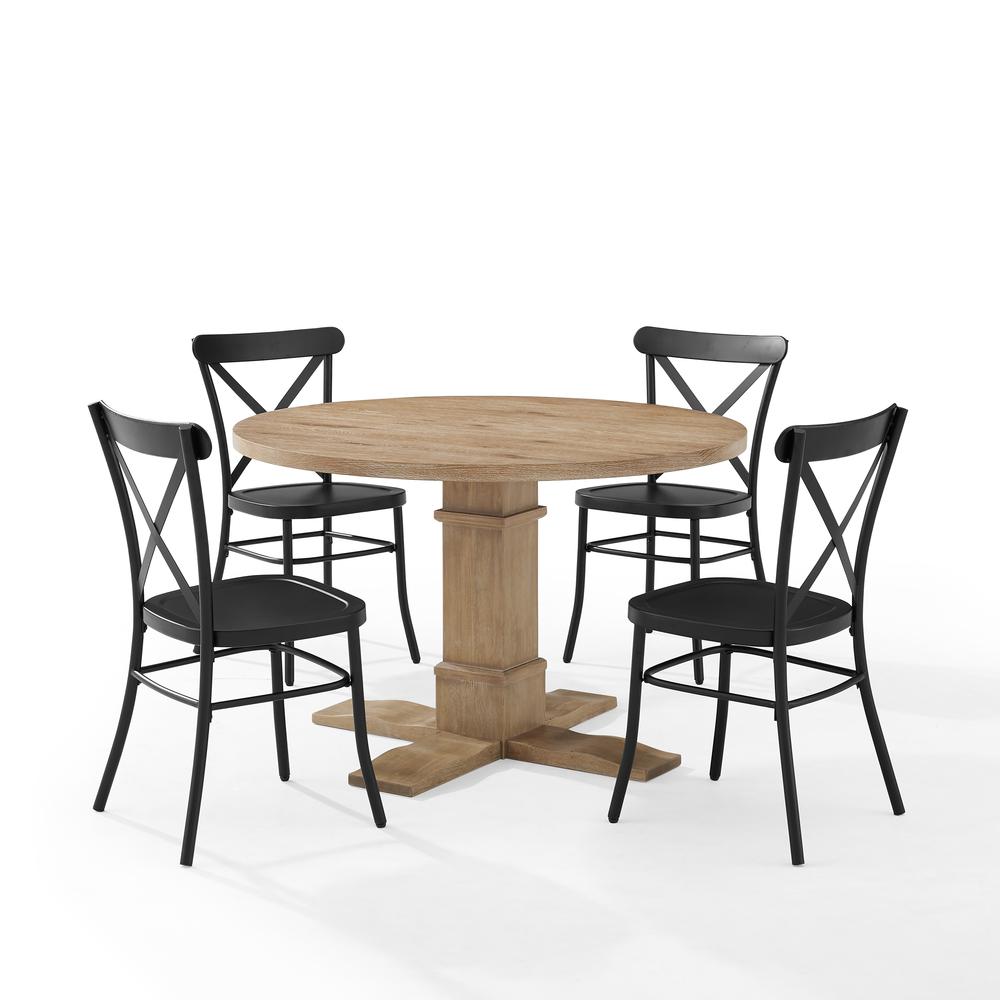Joanna 5-Piece Round Dining Table Set W/Camille Chairs. Picture 2