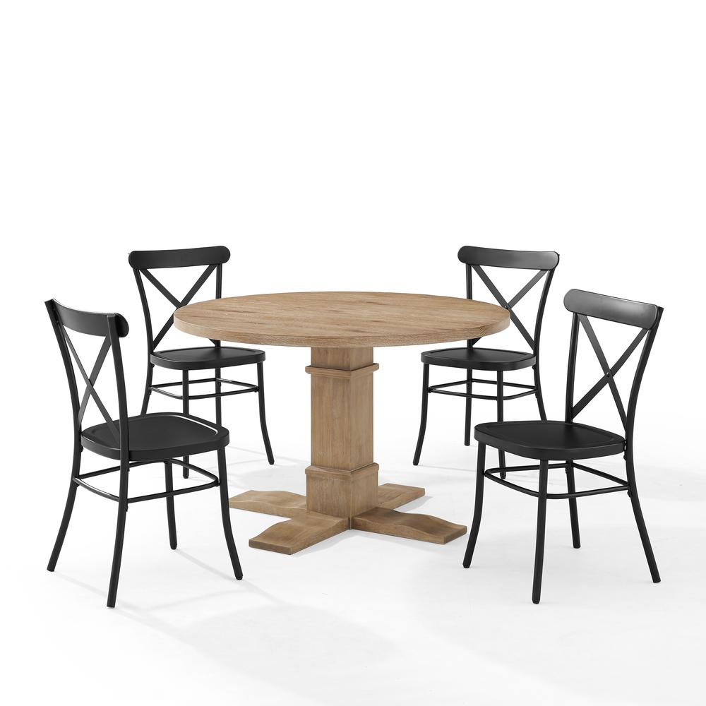 Joanna 5-Piece Round Dining Table Set W/Camille Chairs. Picture 5