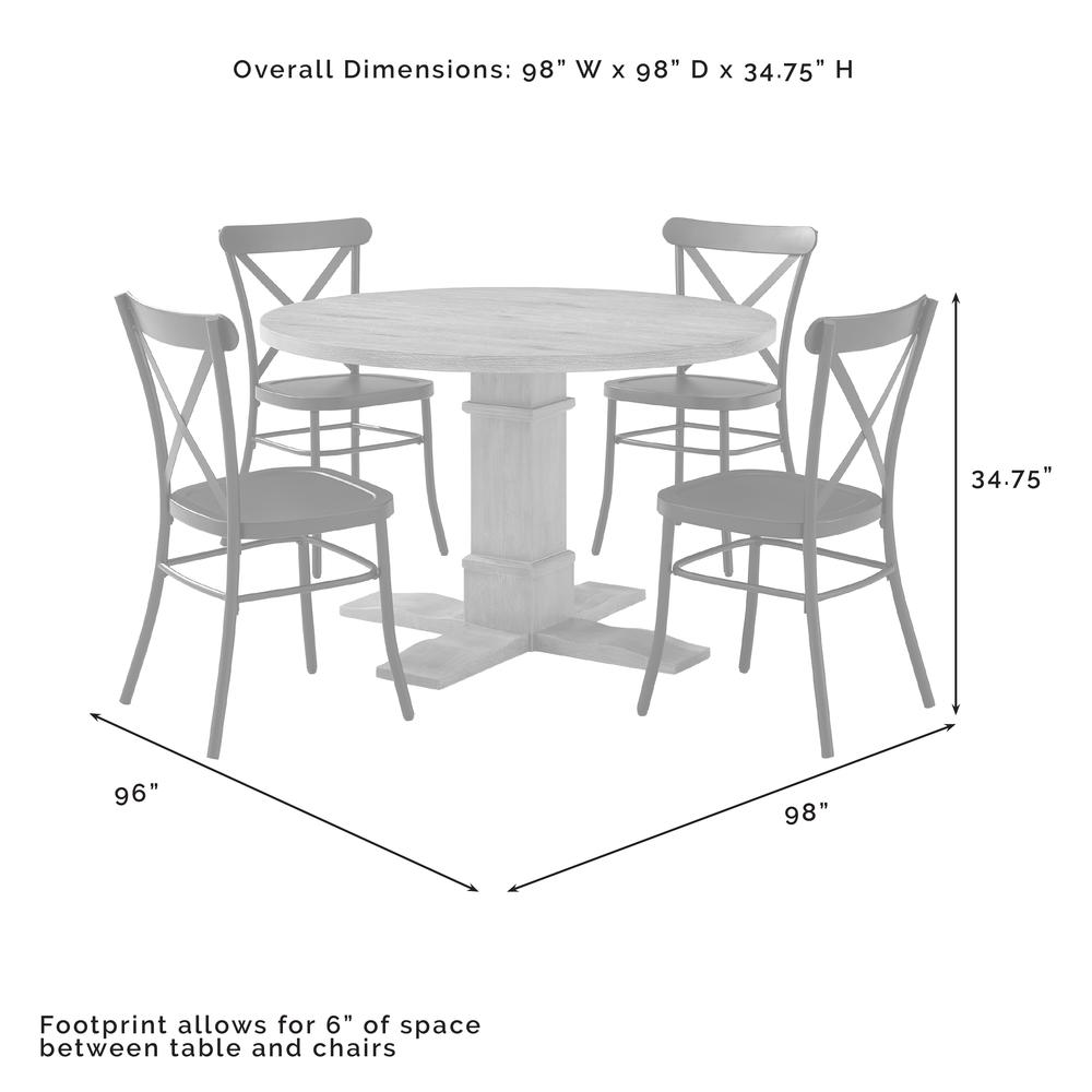 Joanna 5-Piece Round Dining Table Set W/Camille Chairs. Picture 12