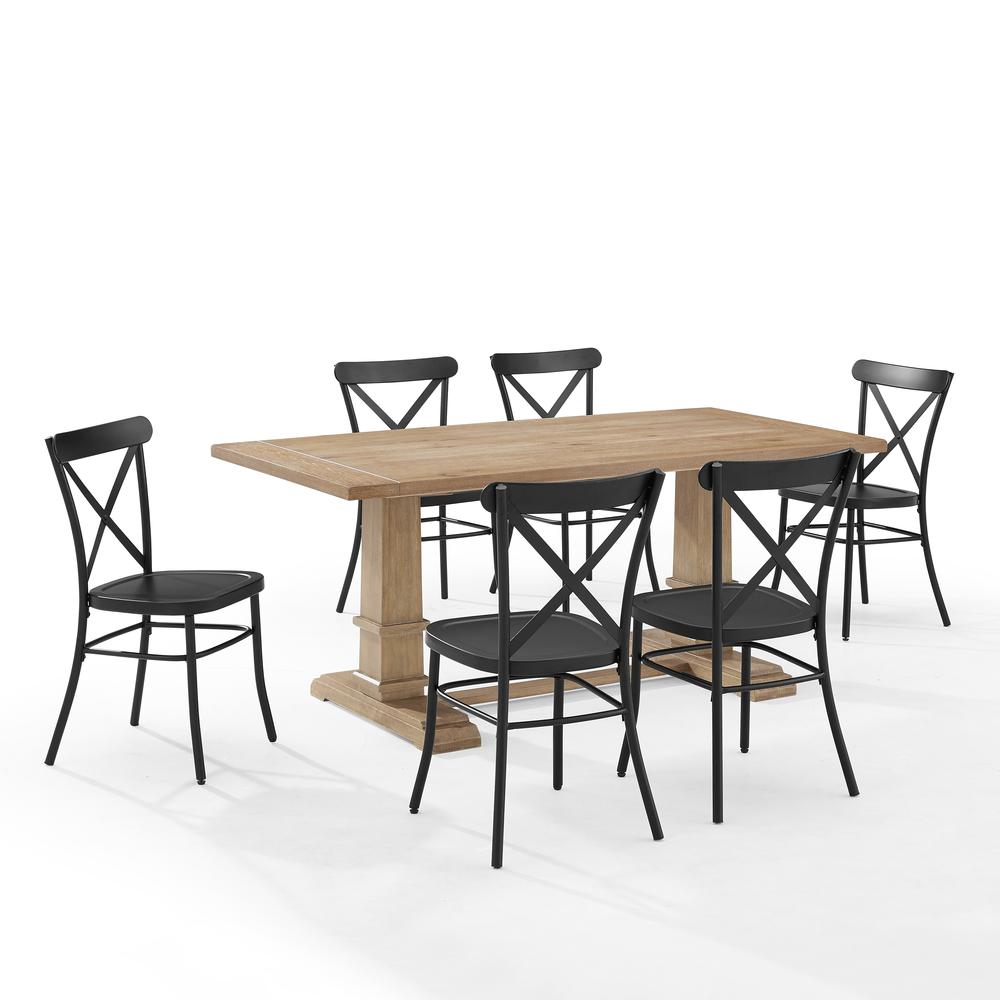 Joanna 7-Piece Dining Table Set For 6 W/Camille Chairs. Picture 4