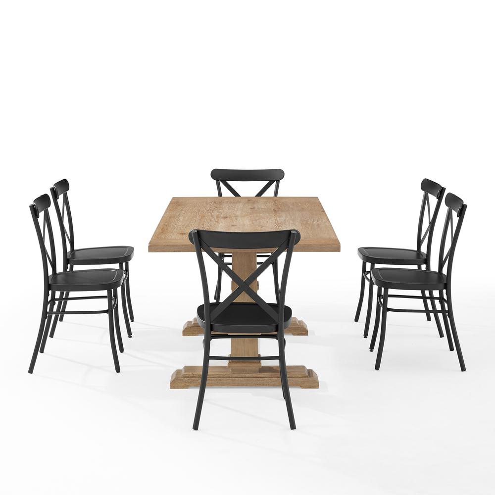 Joanna 7-Piece Dining Table Set For 6 W/Camille Chairs. Picture 8