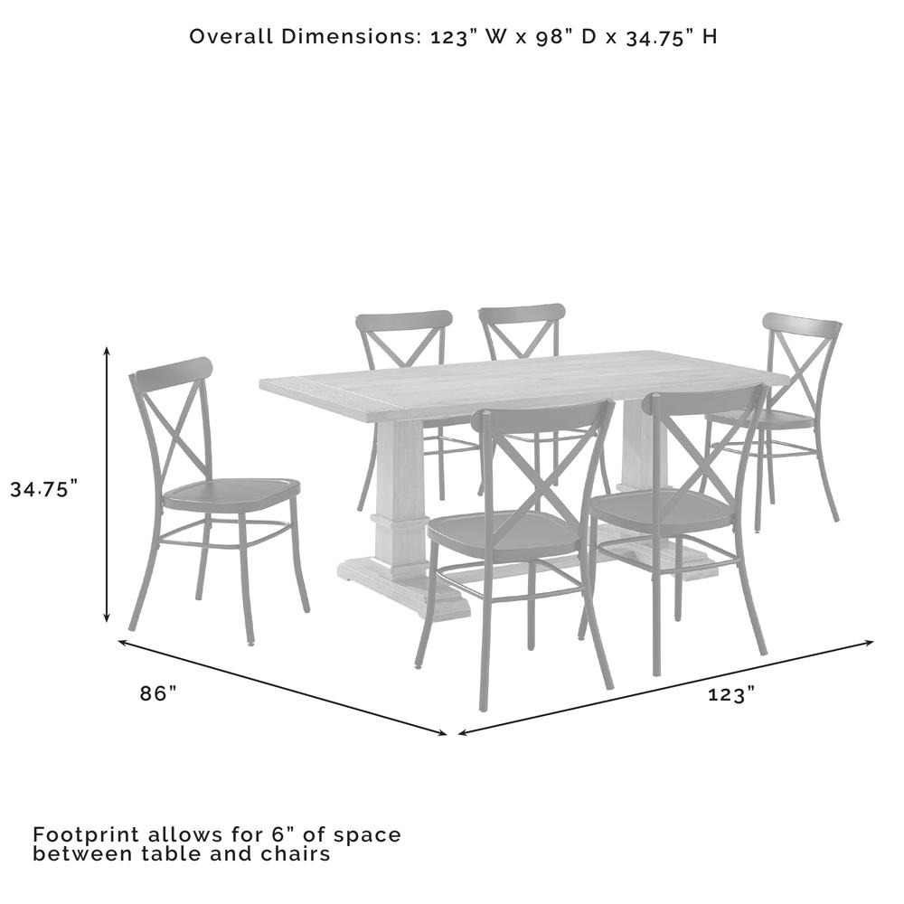 Joanna 7-Piece Dining Table Set For 6 W/Camille Chairs. Picture 14