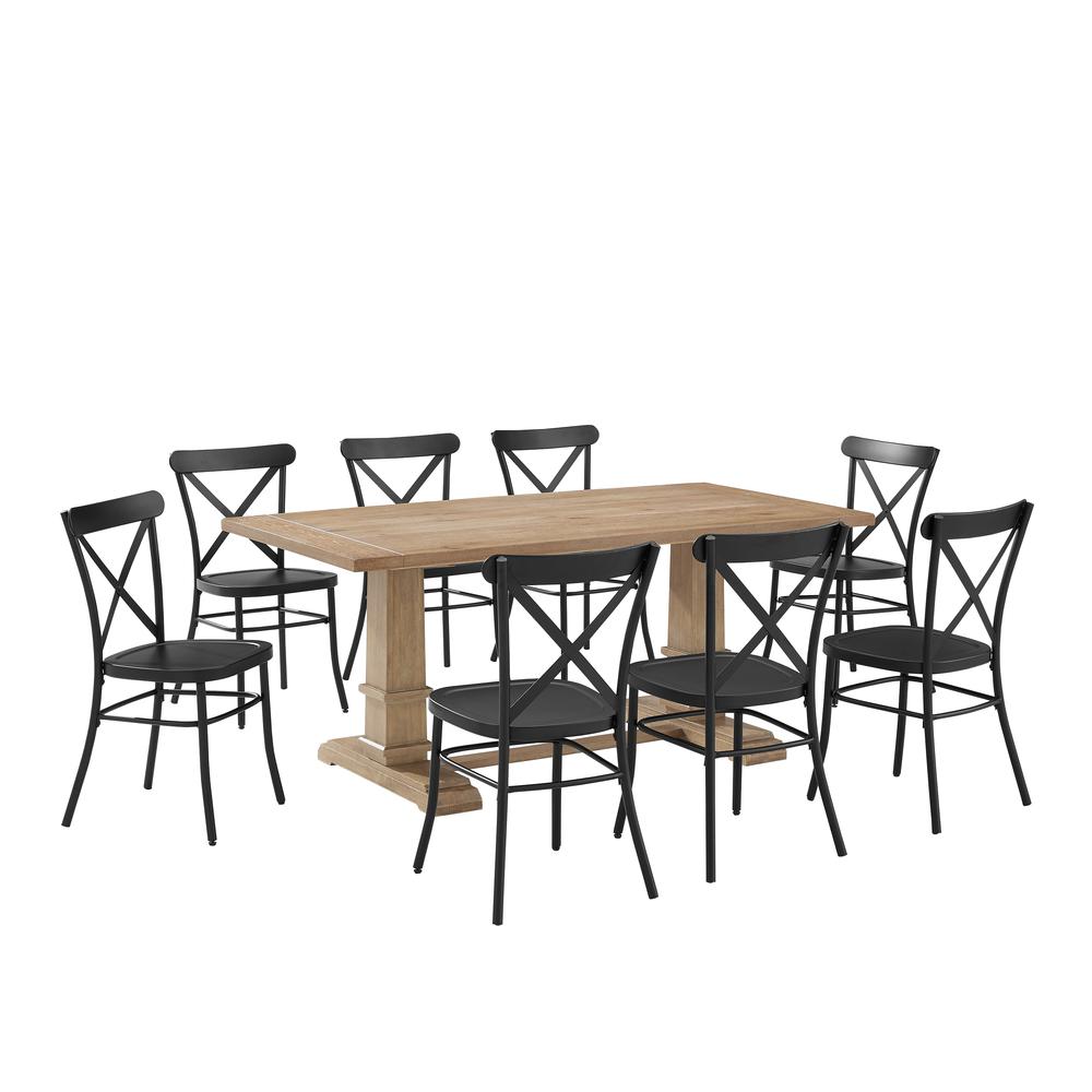 Joanna 9-Piece Dining Table Set For 8 W/Camille Chairs. Picture 1