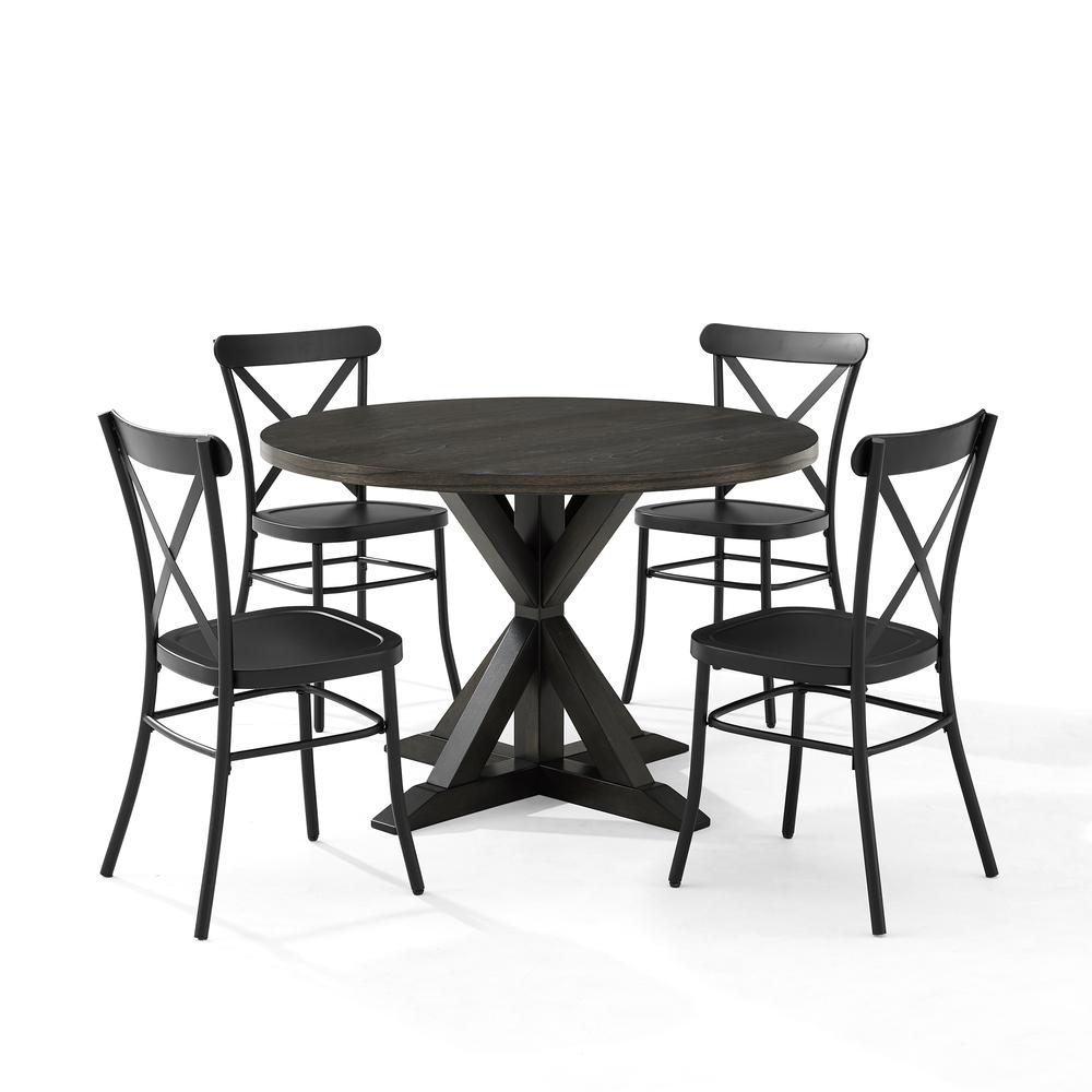 Hayden 5-Piece Round Dining Table Set W/Camille Chairs. Picture 5