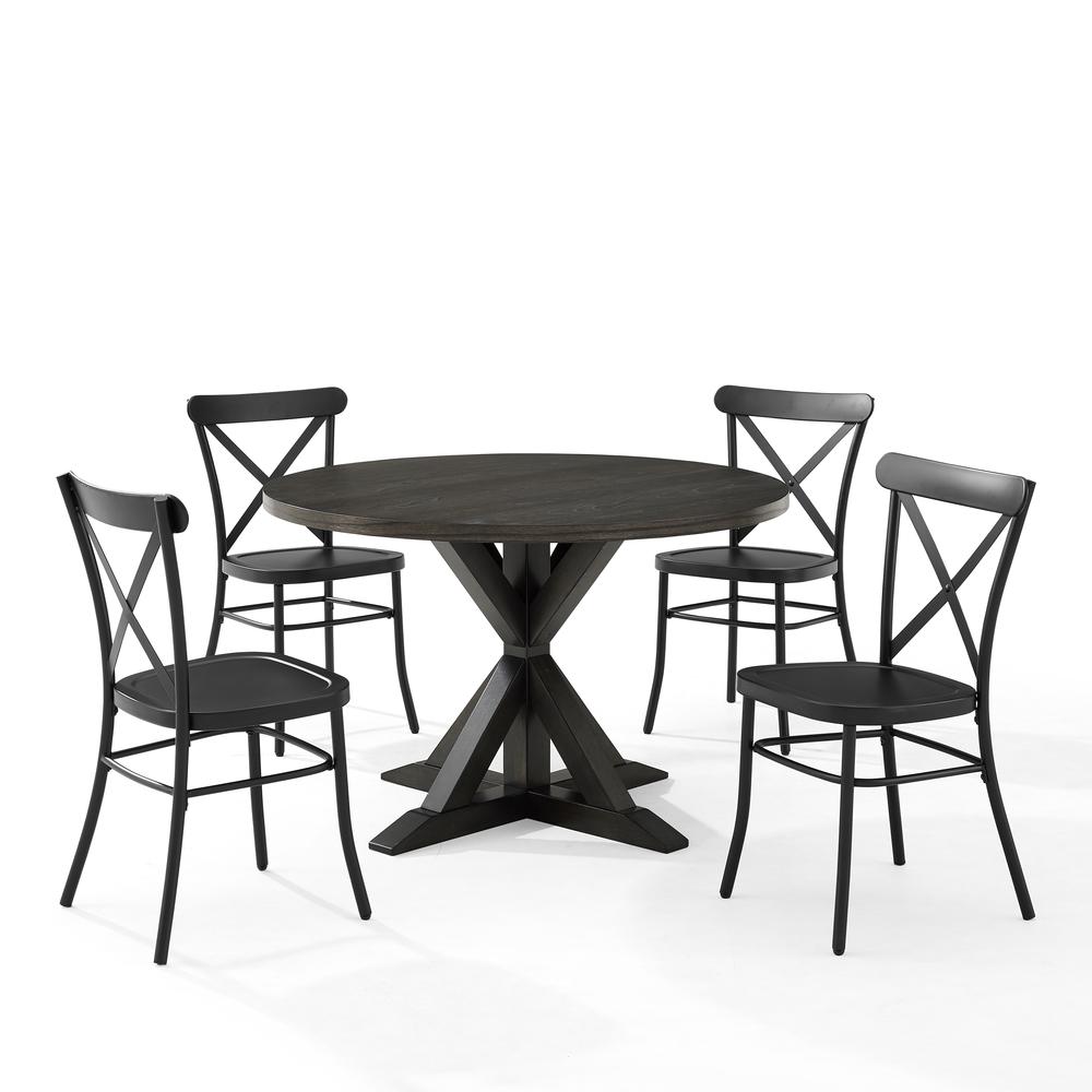 Hayden 5-Piece Round Dining Table Set W/Camille Chairs. Picture 6