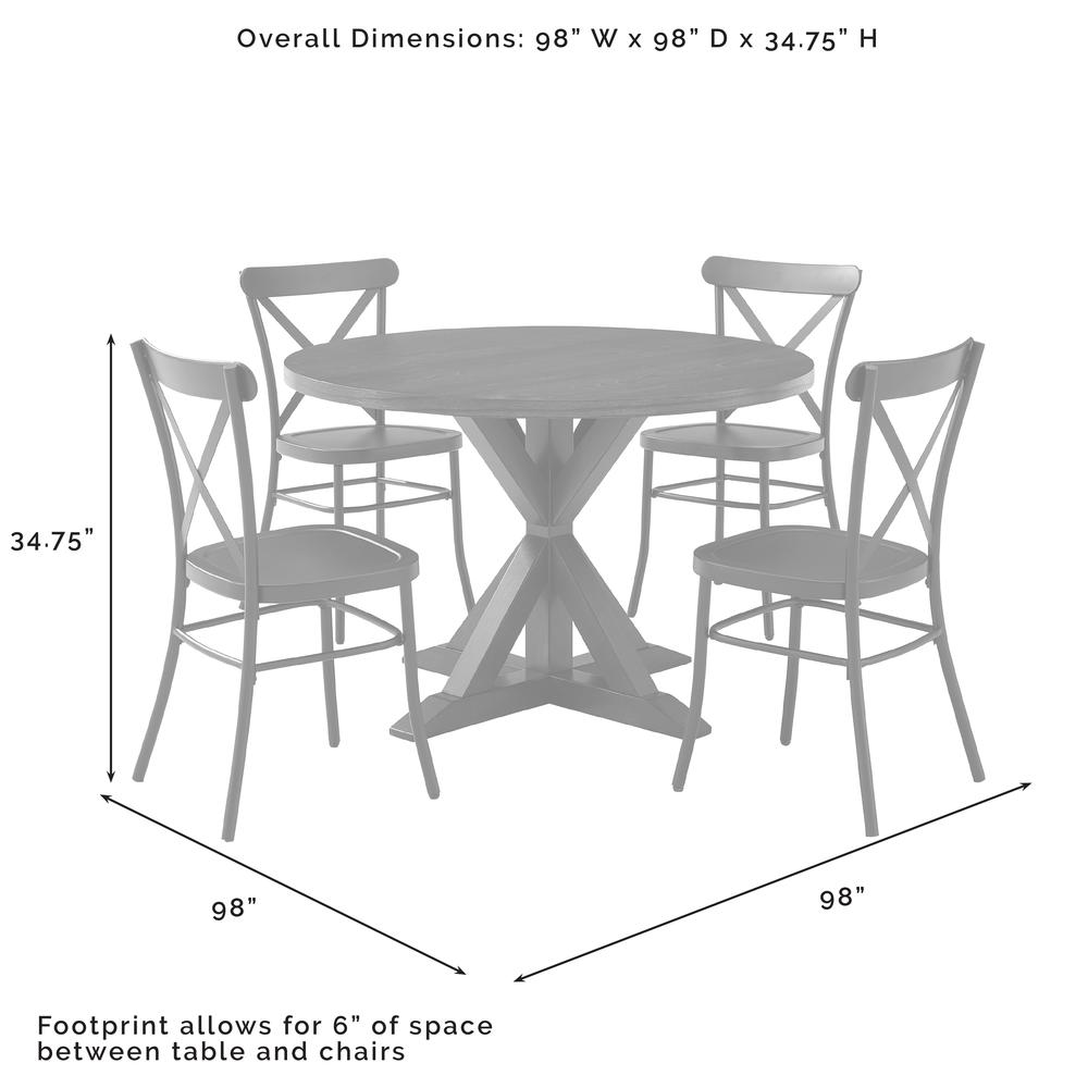 Hayden 5-Piece Round Dining Table Set W/Camille Chairs. Picture 8
