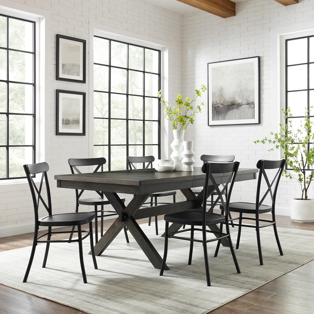 Hayden 7-Piece Dining Table Set For 6 W/Camille Chairs. Picture 2