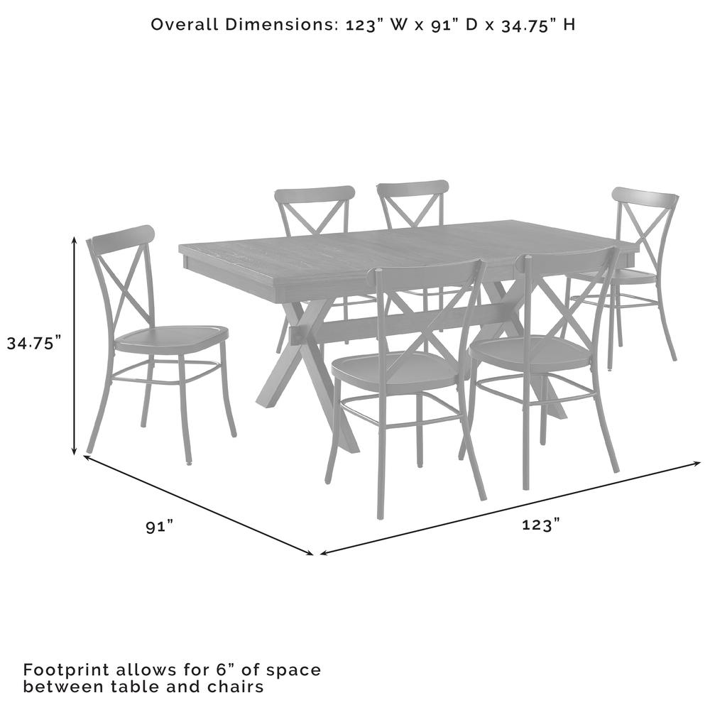 Hayden 7-Piece Dining Table Set For 6 W/Camille Chairs. Picture 11
