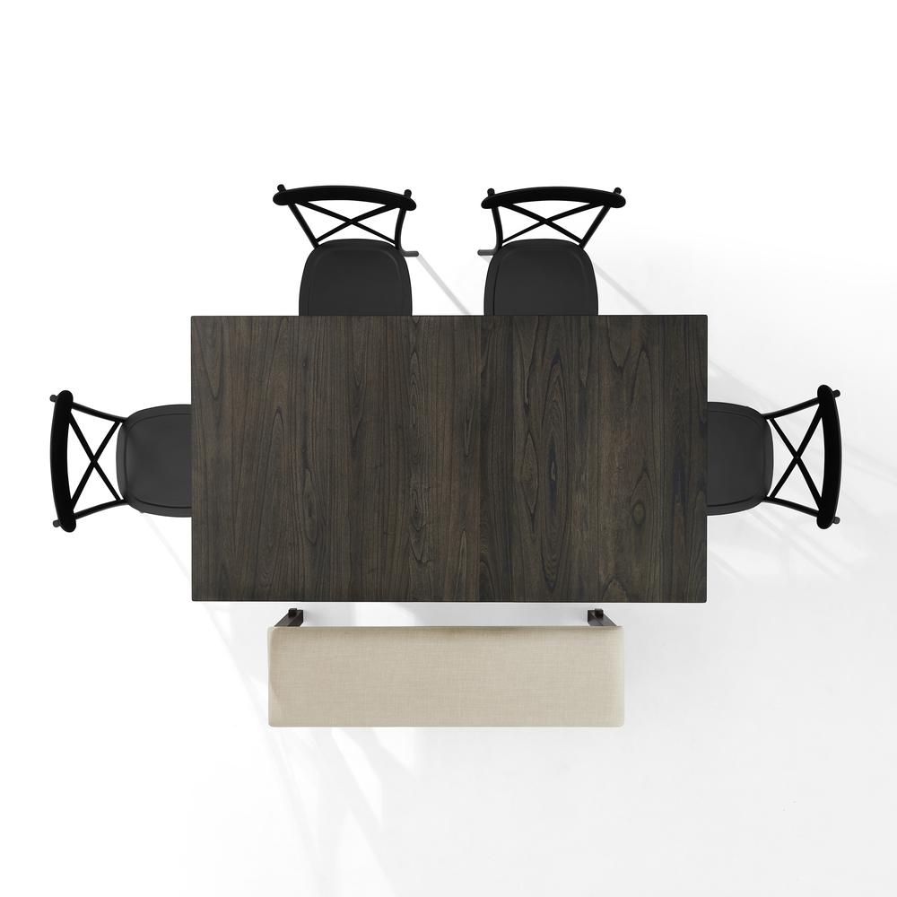 Hayden 6-Piece Dining Table Set For 7 W/Camille Chairs, Table, Bench, & 4 Chairs. Picture 11