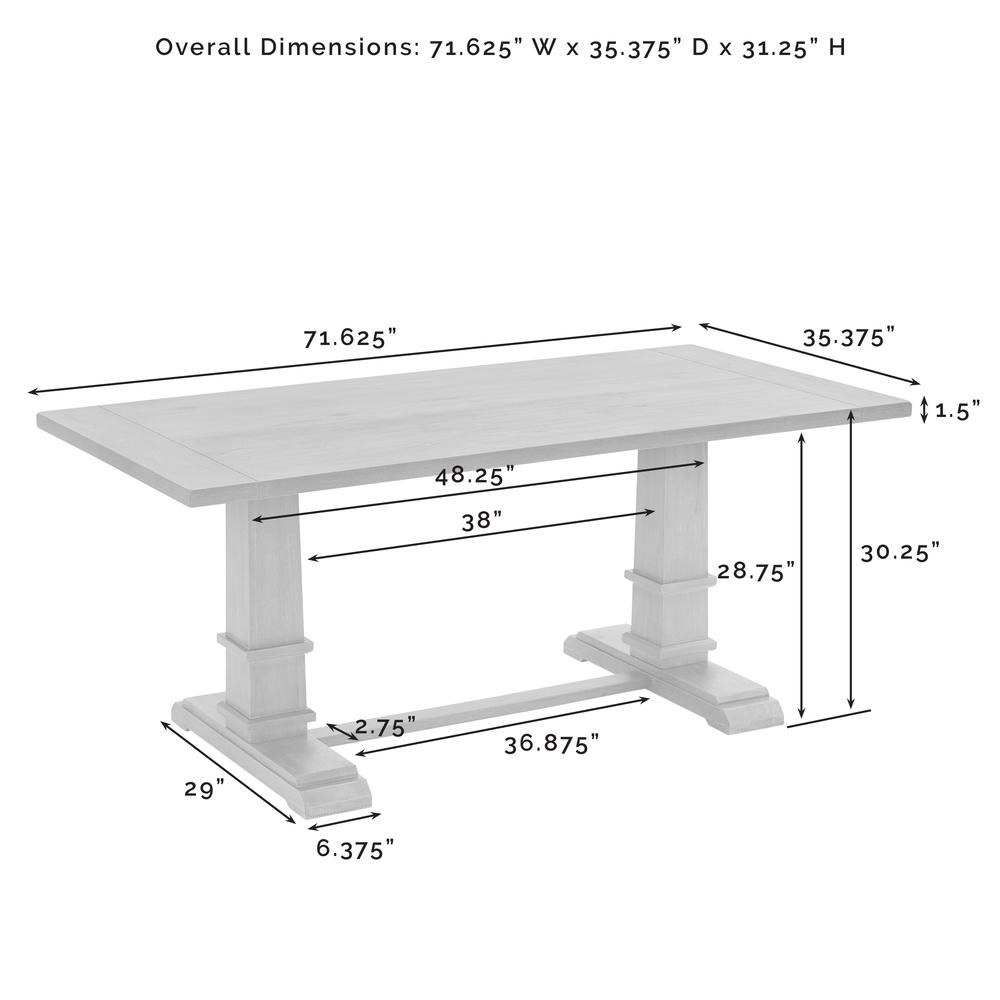 Joanna 4-Piece Dining Table Set For 5 - Table, Bench, & 2 Upholstered Chairs. Picture 12