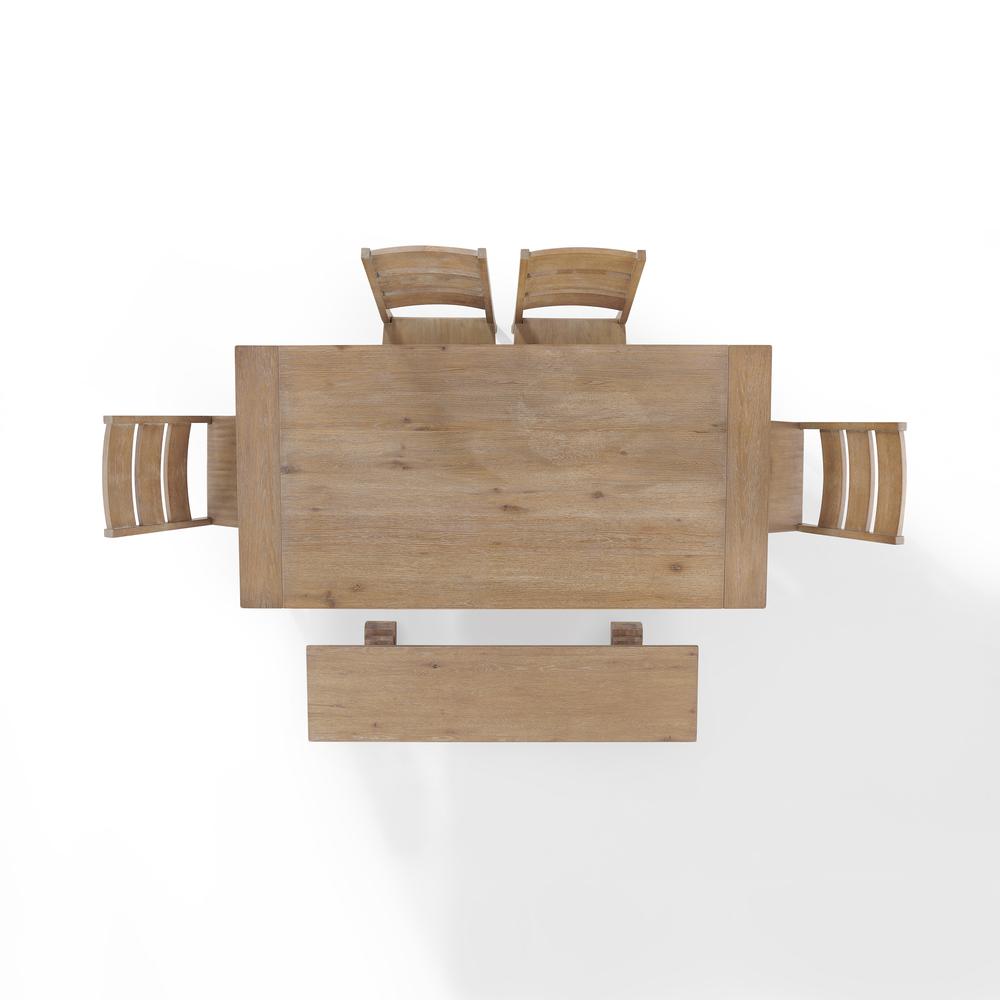 Joanna 6-Piece Dining Table Set For 7 - Table, Bench, & 4 Ladder-Back Chairs. Picture 8