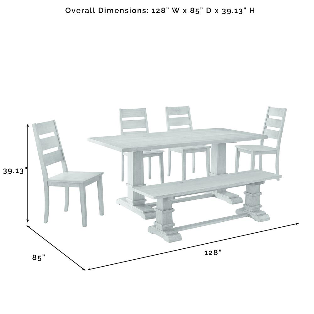 Joanna 6-Piece Dining Table Set For 7 - Table, Bench, & 4 Ladder-Back Chairs. Picture 9