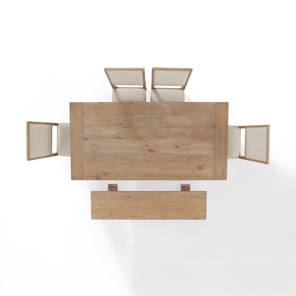 Joanna 6-Piece Dining Table Set For 7 - Table, Bench, & 4 Upholstered Chairs. Picture 9