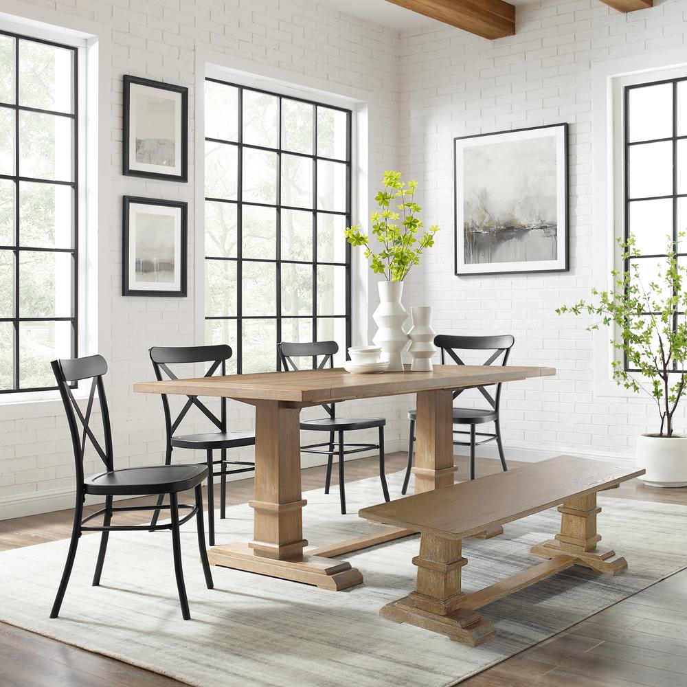 Joanna 6-Piece Dining Table Set For 7 W/Camille Chairs. Picture 2