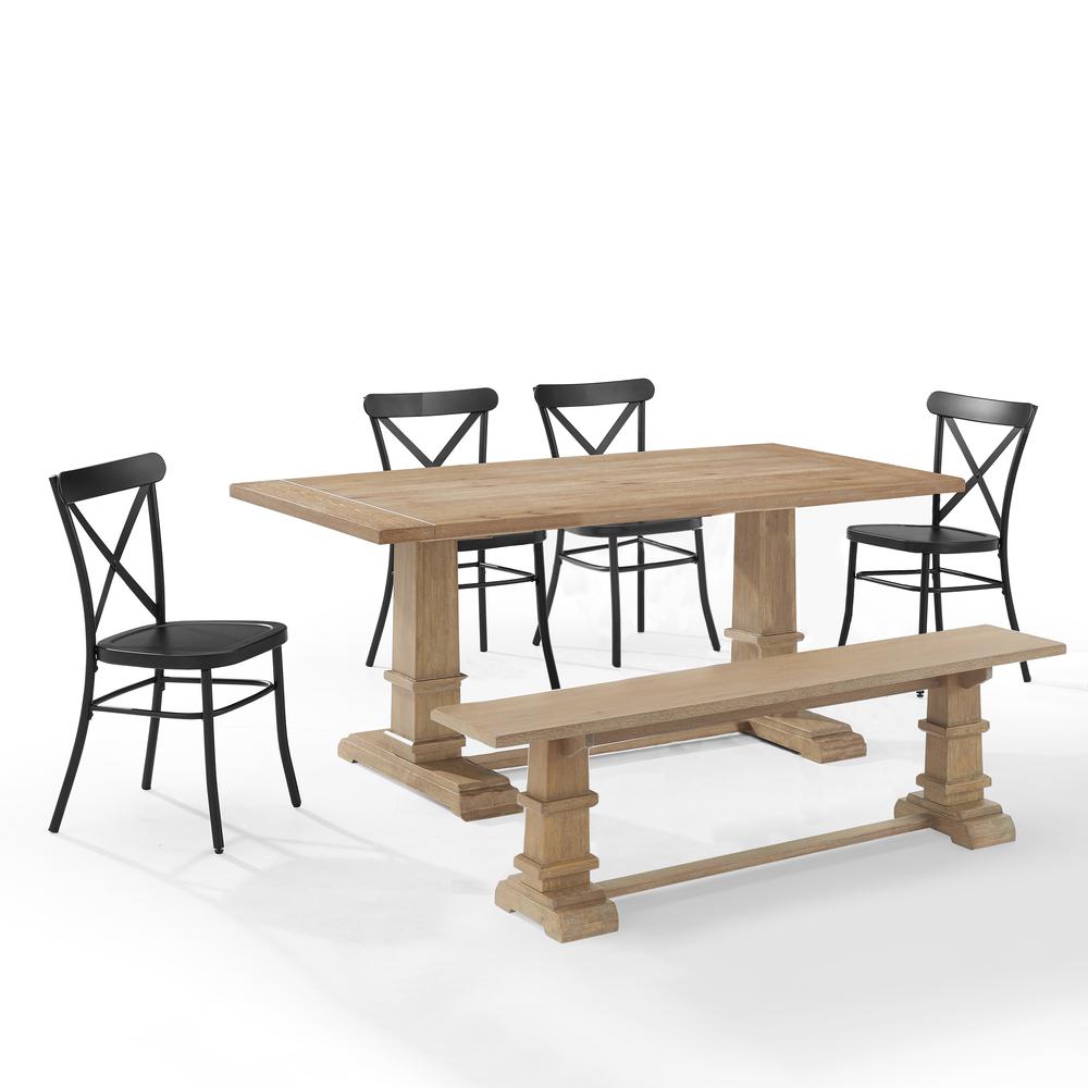 Joanna 6-Piece Dining Table Set For 7 W/Camille Chairs. Picture 1